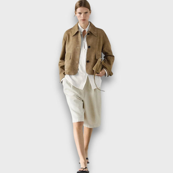 Naomi – Giacca in suede elegante con taglio classico