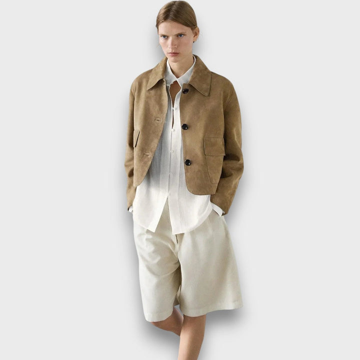 Naomi – Giacca in suede elegante con taglio classico