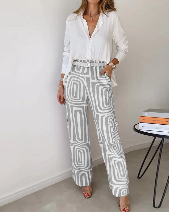 Rosario | Completo elegante con pantaloni – Include camicetta e cintura