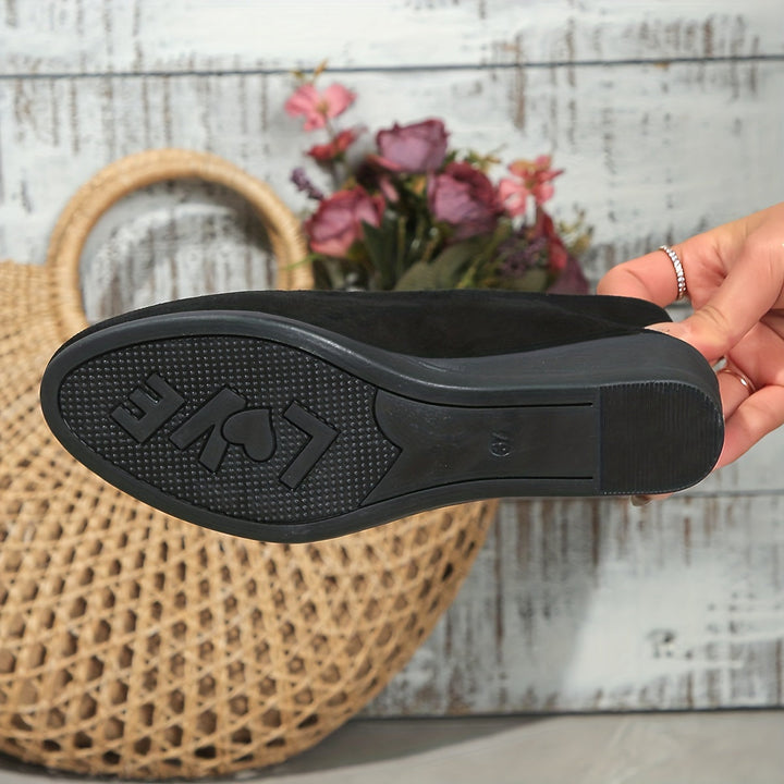 Lorena – Ballerine in pelle con tacco compensato