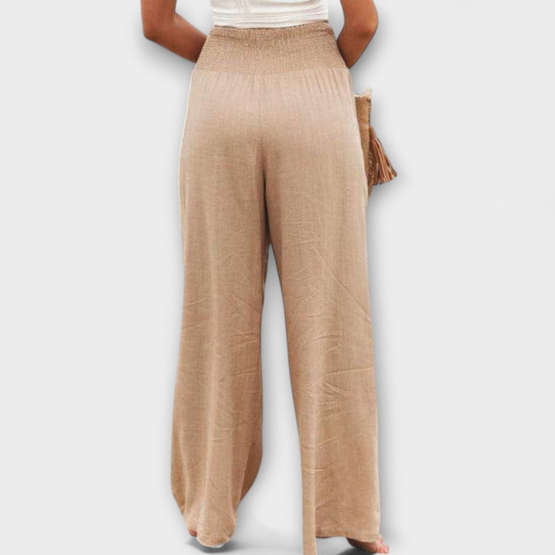 Thearya - Pantaloni Larghi in Lino Casual