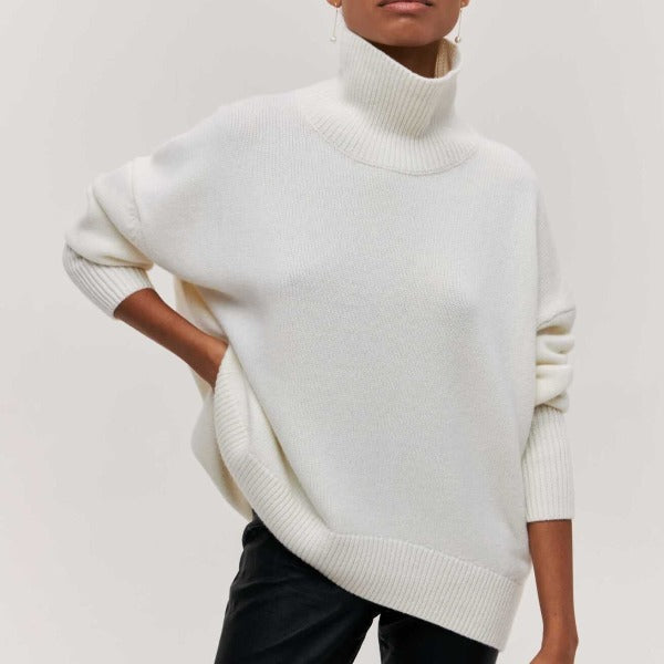 Katrielle - comodo pullover con colletto alto