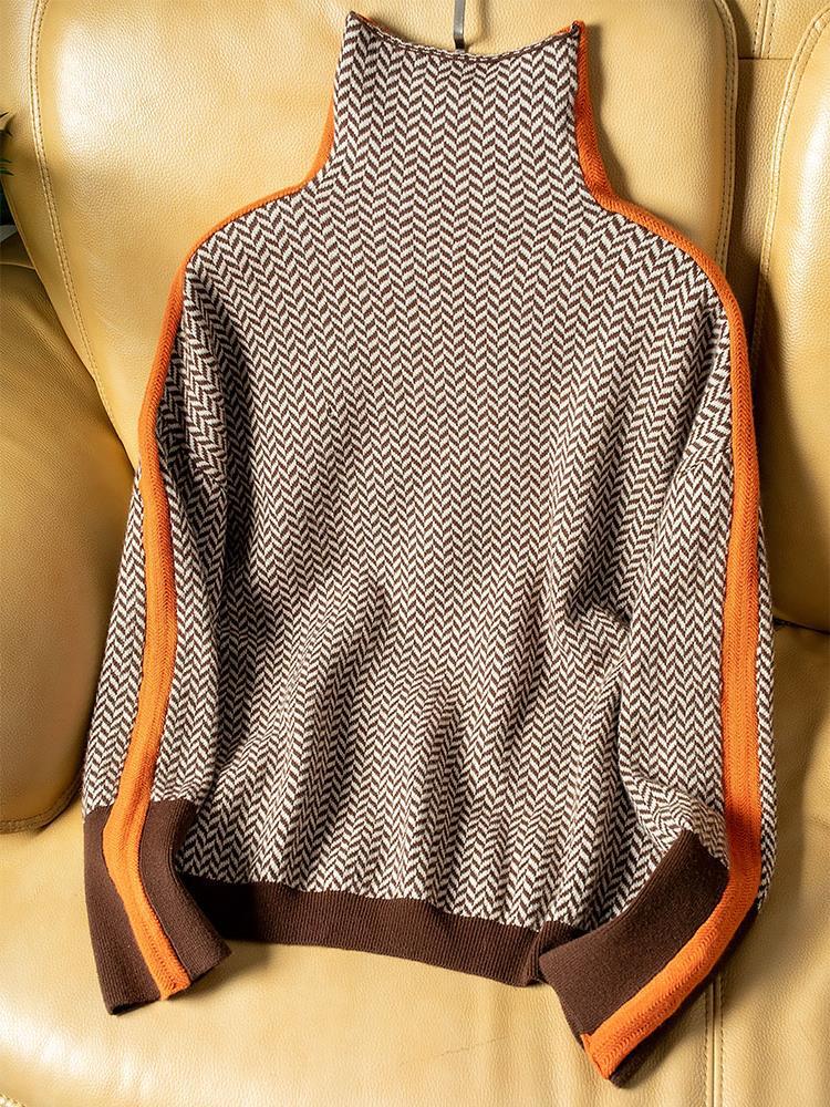 Beatriz | Maglione a collo alto con righe a contrasto vistose
