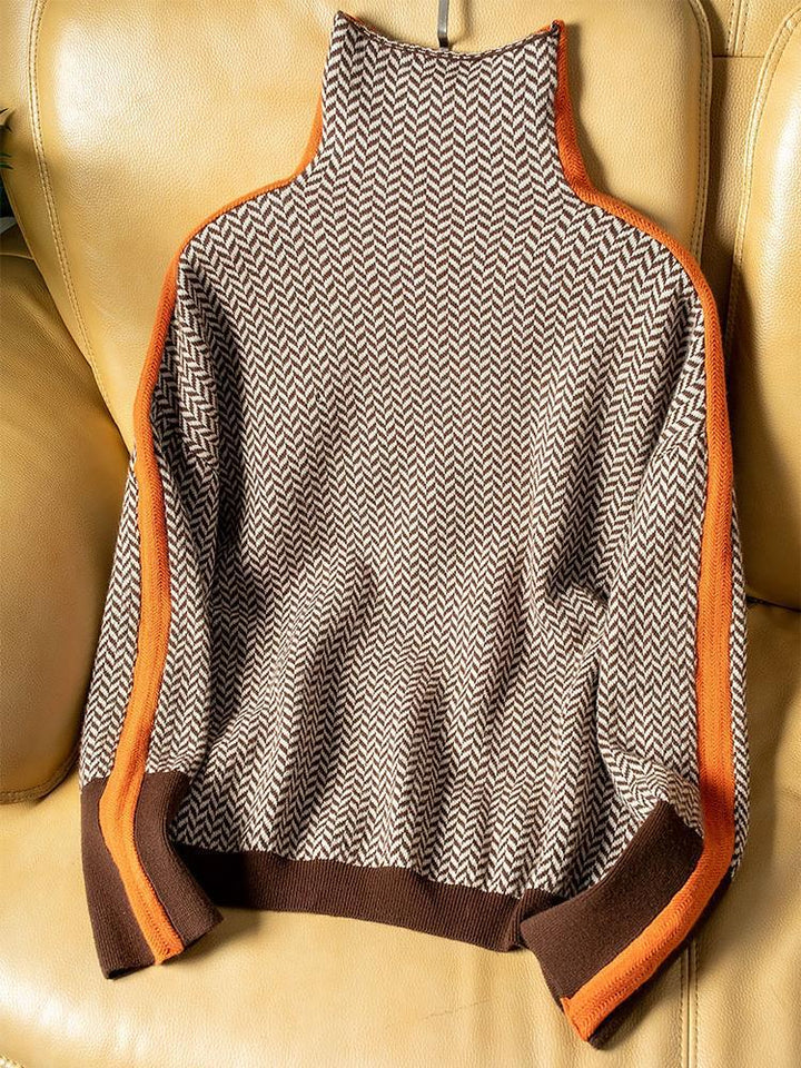 Beatriz | Maglione a collo alto con righe a contrasto vistose