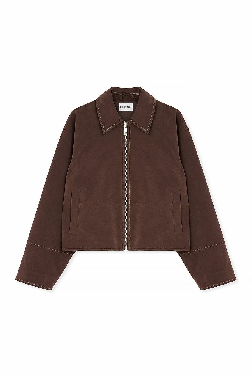 VALIRA Giacca Zip in Finta Suede