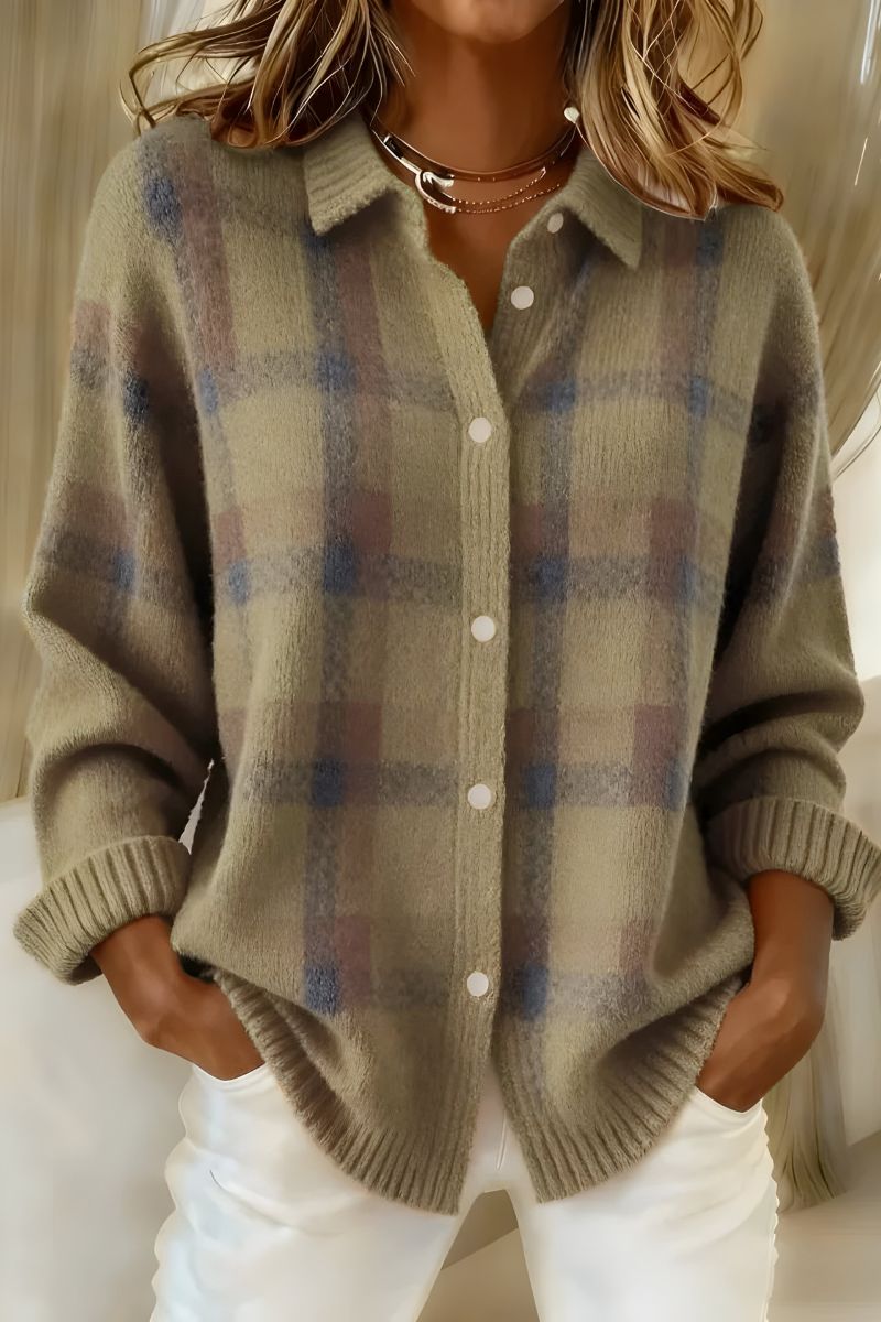 Martina | Cardigan in Maglia Morbida a Quadri